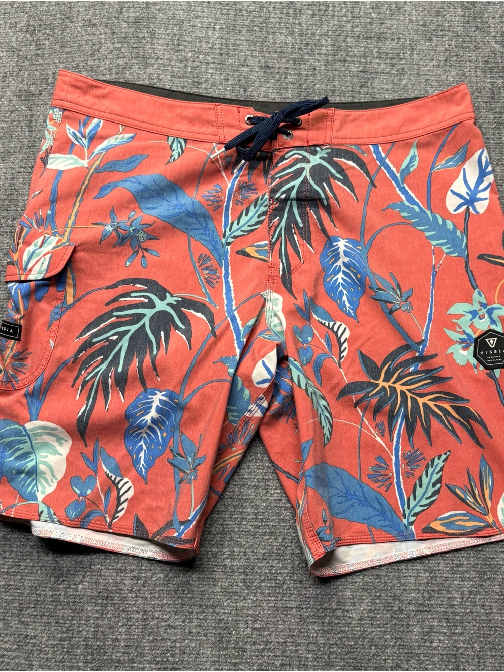 Vissla Board Shorts Mens 38 Pink Surf Beach Drawstring Floral Swim Trunks